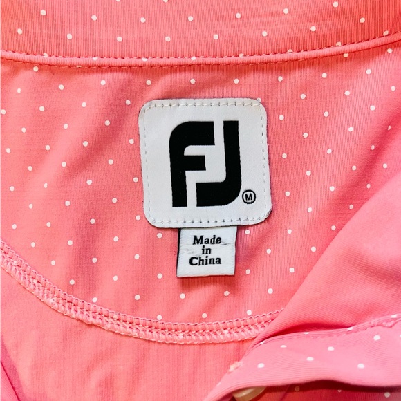 FootJoy Polo Pink Dotted Long Sleeve  Sz M 🩷 ⛳️ - Picture 3 of 7